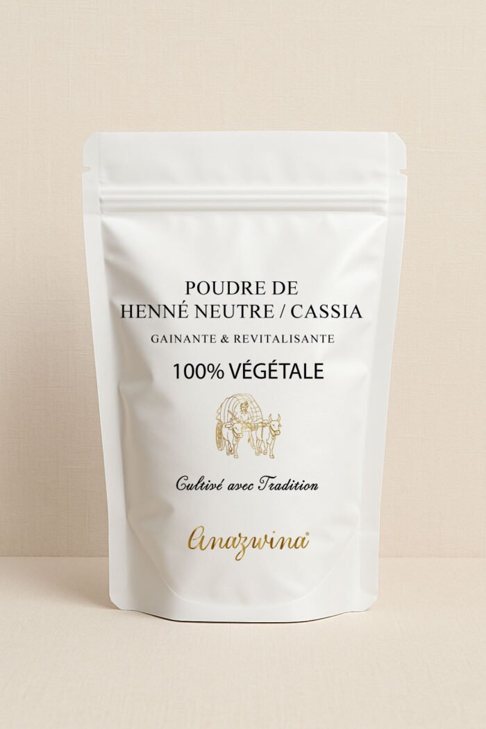 Poudre de Henné Neutre / Cassia ayurvédique bio soin naturel gainant et fortifiant pour cheveux