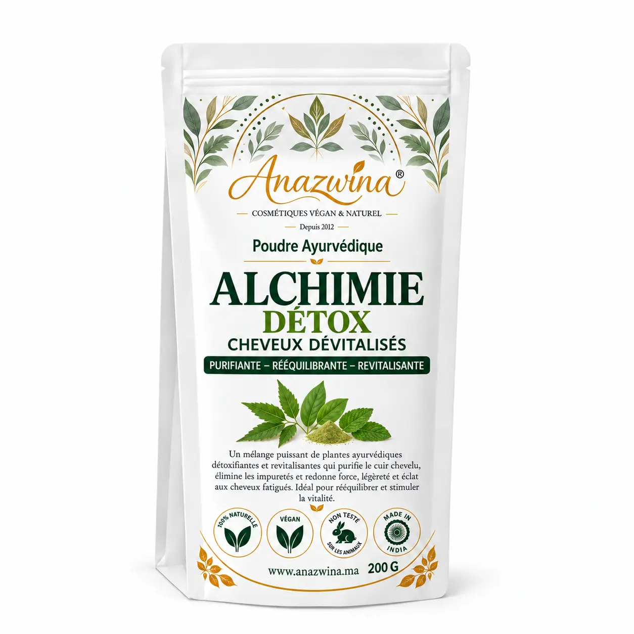 alchimie-detox-cheveux-devitalises-200g-anazwina alchimie detox soin purifiant et preparateur pour cheveux Anazwina