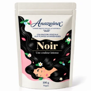 Sachet Anazwina Noir 100 g, coloration végétale naturelle pour les cheveux.