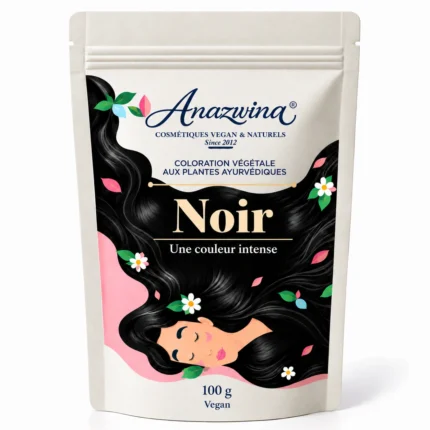 Sachet Anazwina Noir 100 g, coloration végétale naturelle pour les cheveux.