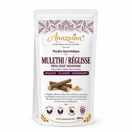 poudre de reglise bio eclaircissante et unifiante pour la peau et les cheveux Anazwina
