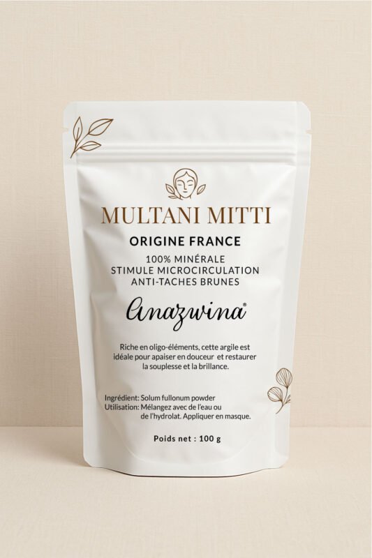 ARGILE Multani Mitti naturelle soin stimulant microcirculation et anti taches