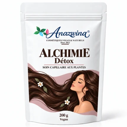 Sachet blanc Anazwina Alchimie Détox 200 g, soin capillaire aux plantes