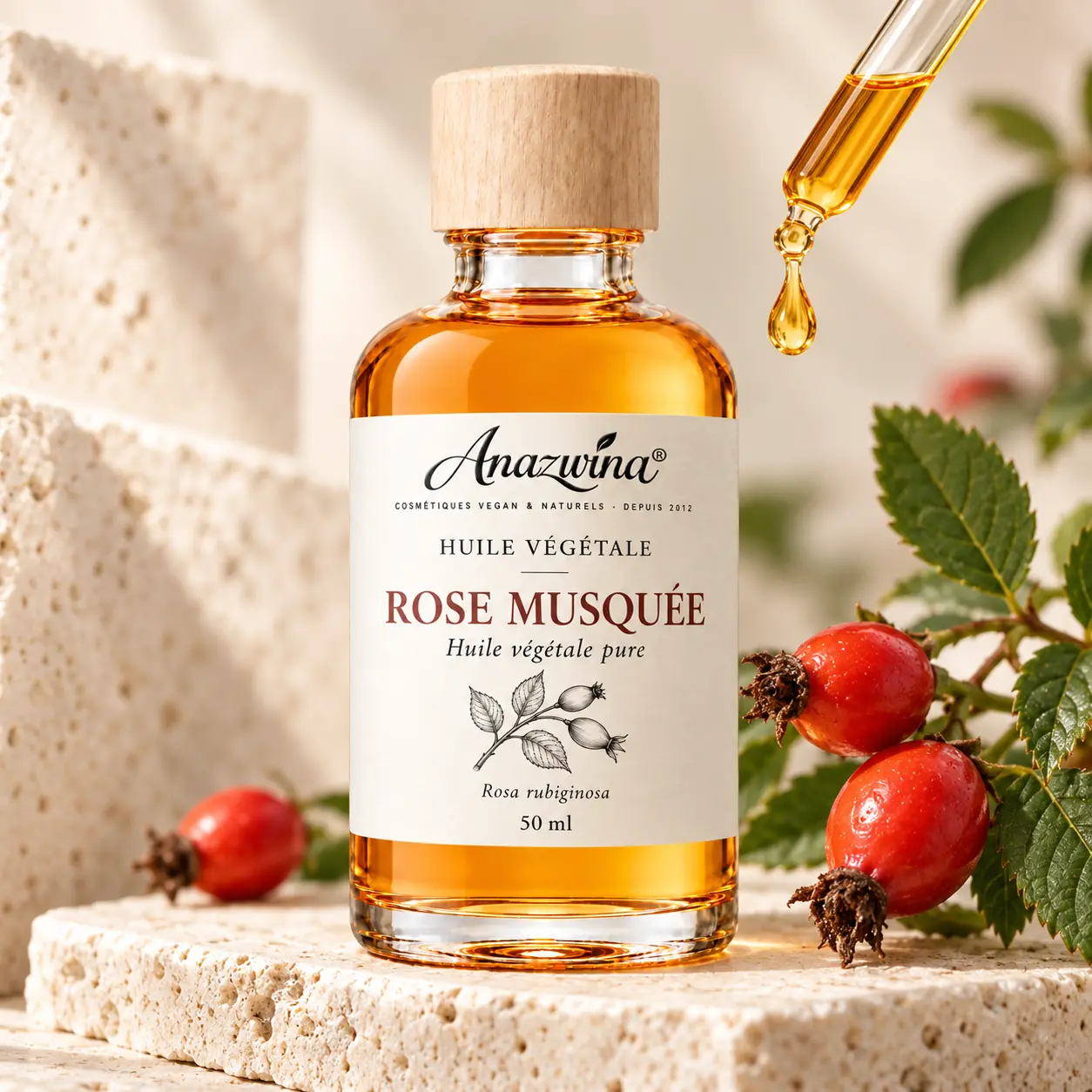 Cosmétiques naturels au Maroc 31 Huile végétale de rose musquée Anazwina