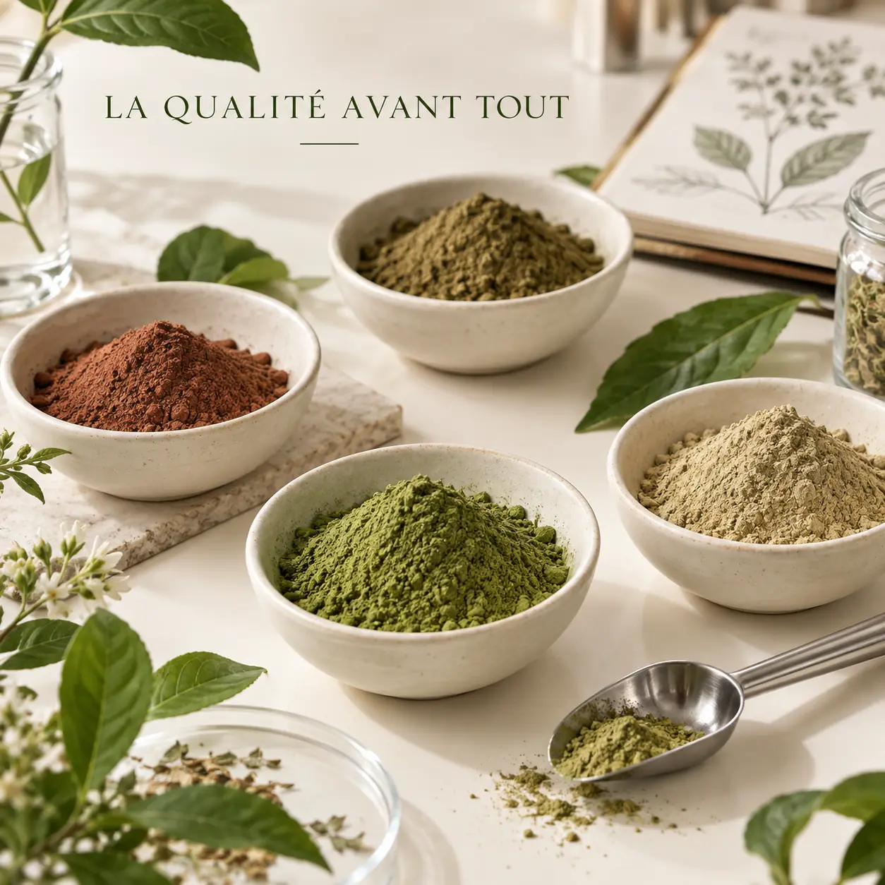 Cosmétiques naturels au Maroc 20 Poudres de plantes et matières naturelles Anazwina