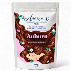 Sachet Anazwina Auburn 100 g, coloration végétale aux plantes pour les cheveux.