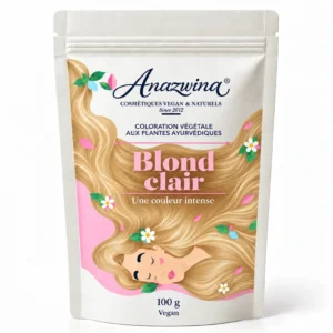 Sachet Anazwina Blond clair 100 g, coloration végétale aux plantes pour les cheveux.