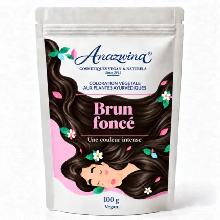 Sachet Anazwina Brun foncé 100 g, coloration végétale aux plantes pour les cheveux.