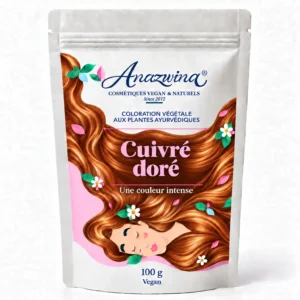 Sachet Anazwina Cuivré doré 100 g, coloration végétale aux plantes pour les cheveux.